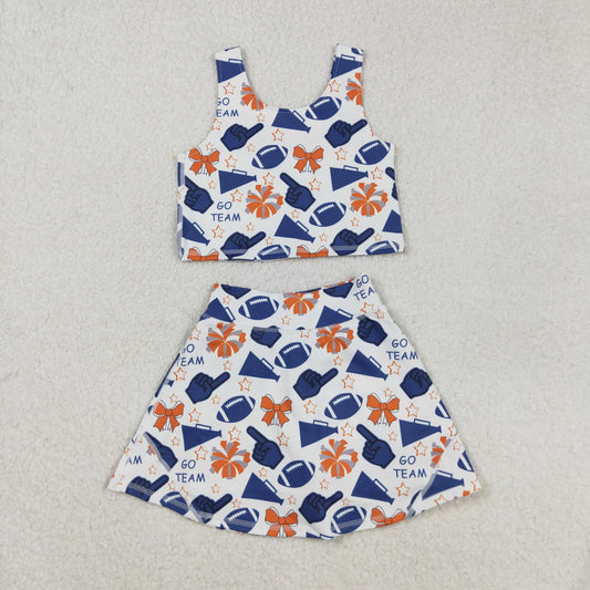 GSD2694 yoga Cheer go team football girl summer skirt outfit 202508 RTS