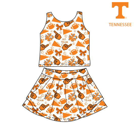 GSD2695 T yoga Cheer go team football girl summer skirt outfit 202506 preorder