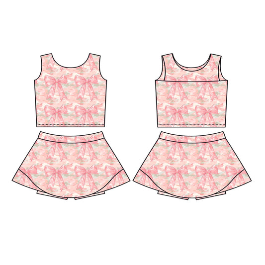 GSD2701 yoga bow girl summer skirt outfit 202506 preorder