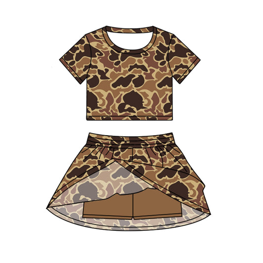 GSD2725 camo leopard girl summer skirt outfit 202506 preorder