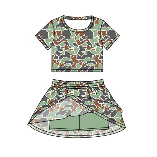GSD2727  camo  girl summer skirt outfit 202506 preorder