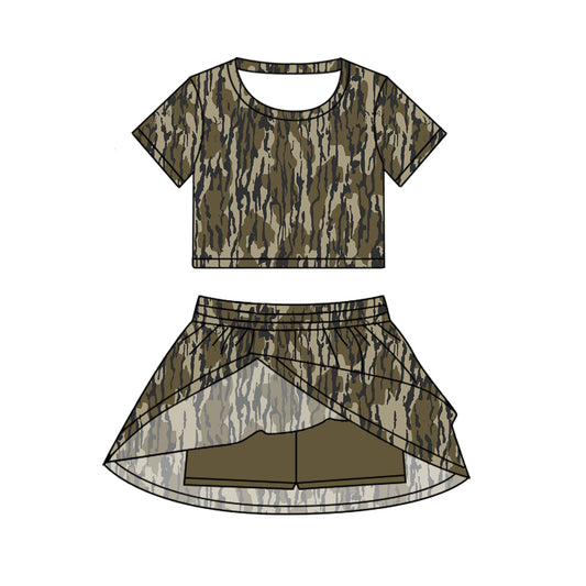 GSD2728 camo  girl summer skirt outfit 202506 preorder