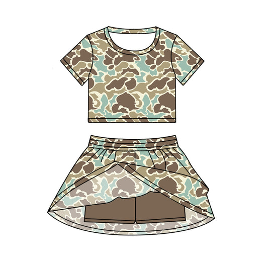 GSD2729 camo  girl summer skirt outfit 202506 preorder