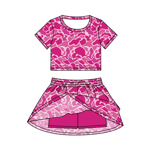 GSD2730 camo  girl summer skirt outfit 202506 preorder