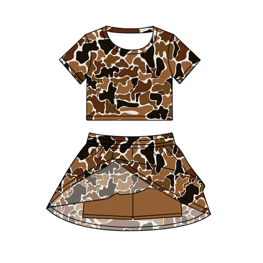 GSD2731  camo  girl summer skirt outfit 202506 preorder