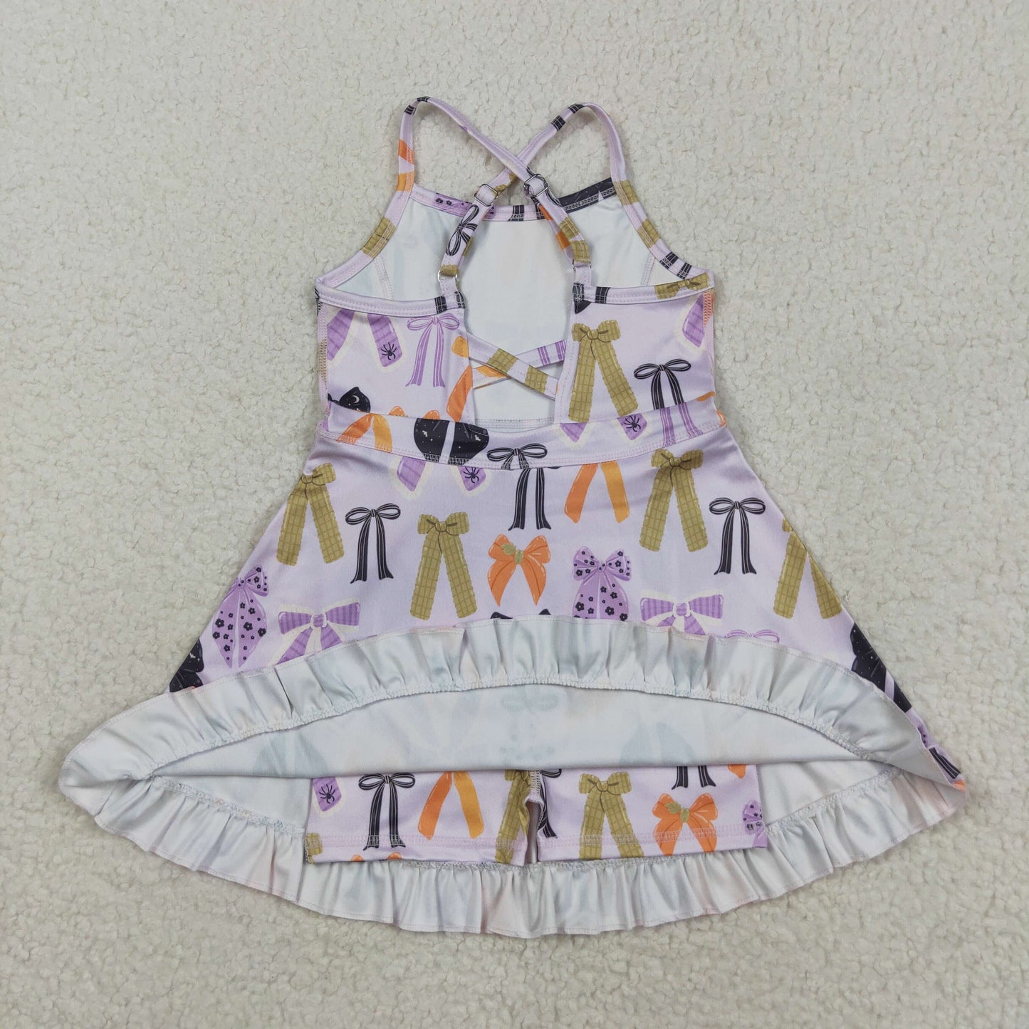 GSD2737 bow yoga girl dress 202508 RTS