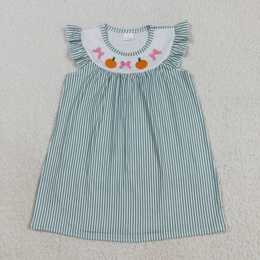 GSD2746 embroidery pumpkin girl dress 202508 RTS