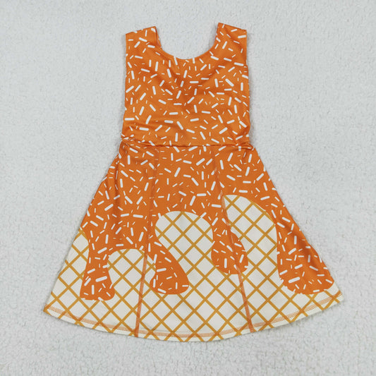 GSD2750 yoga  Orange ice cream shorts girl summer dress 202507 RTS