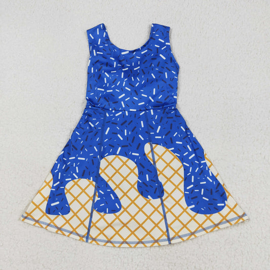 GSD2751 yoga BLUE  ice cream shorts girl summer dress 202507 RTS