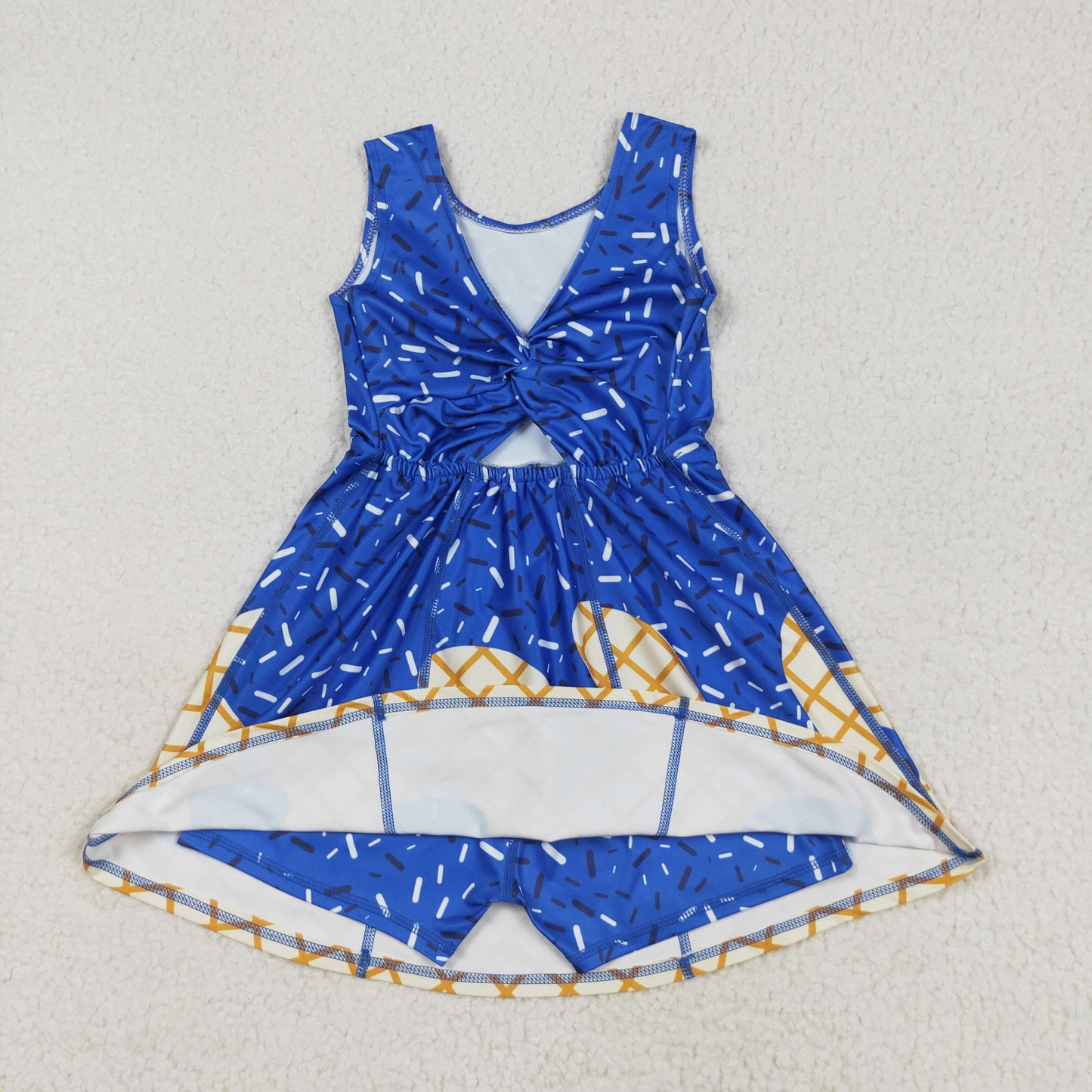 GSD2751 yoga BLUE  ice cream shorts girl summer dress 202507 RTS