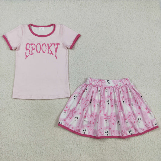 GSD2776 spooky  Halloween  skort westen short sleeves skirt girl dress  OUTFIT 202508 RTS