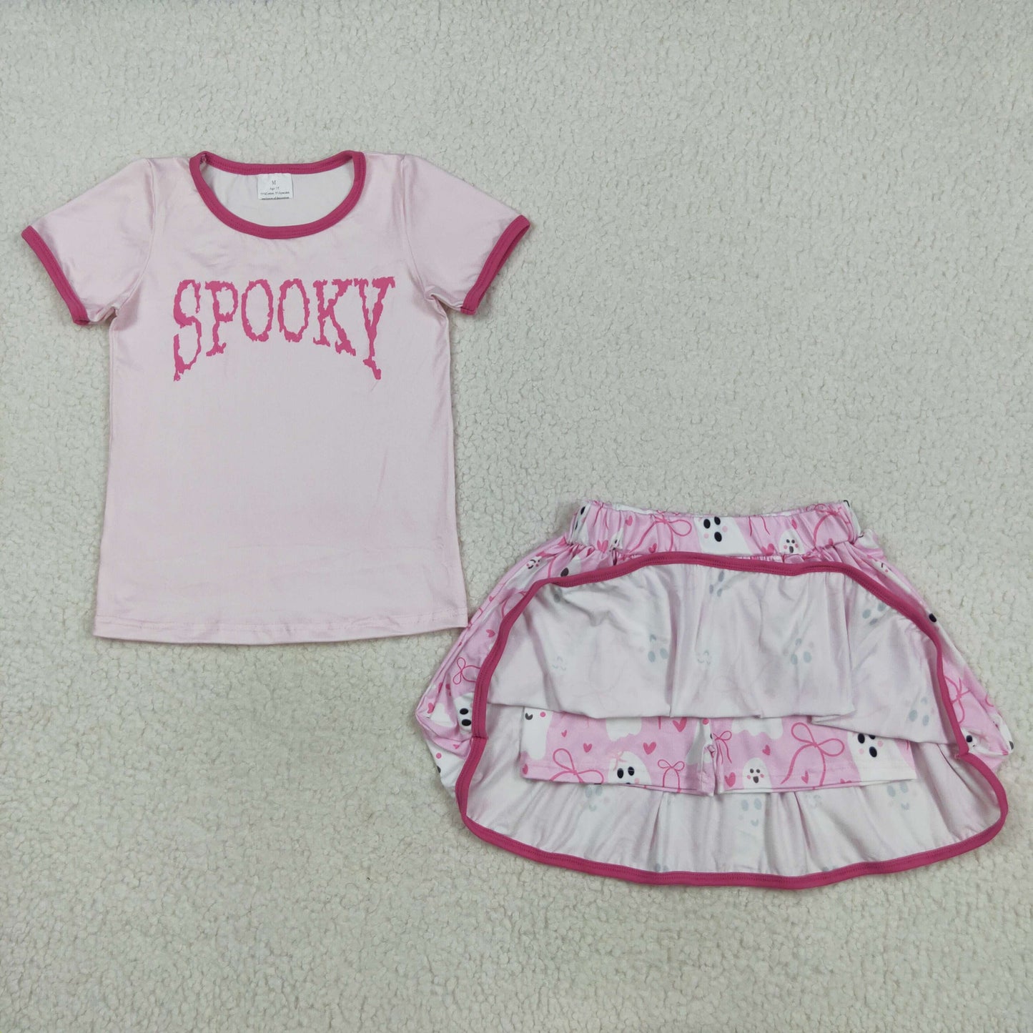 GSD2776 spooky  Halloween  skort westen short sleeves skirt girl dress  OUTFIT 202508 RTS