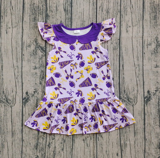 GSD2784 cheer go team purple girl summer dress 202507 preorder