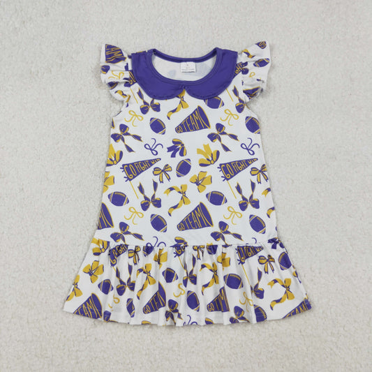 GSD2784 cheer go team purple girl summer dress 202509 RTS