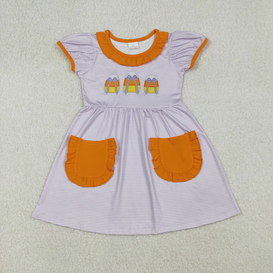 GSD2791  Embroidery   Halloween candy summer dress 202509 RTS
