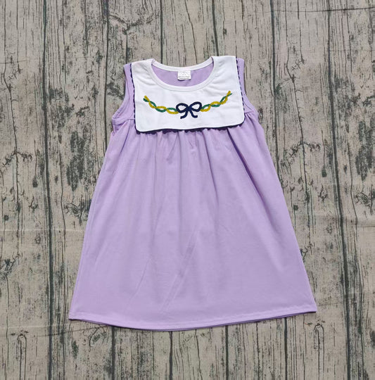 GSD2832  Christmas Embroidery bow  girl summer dress 202509 preorder