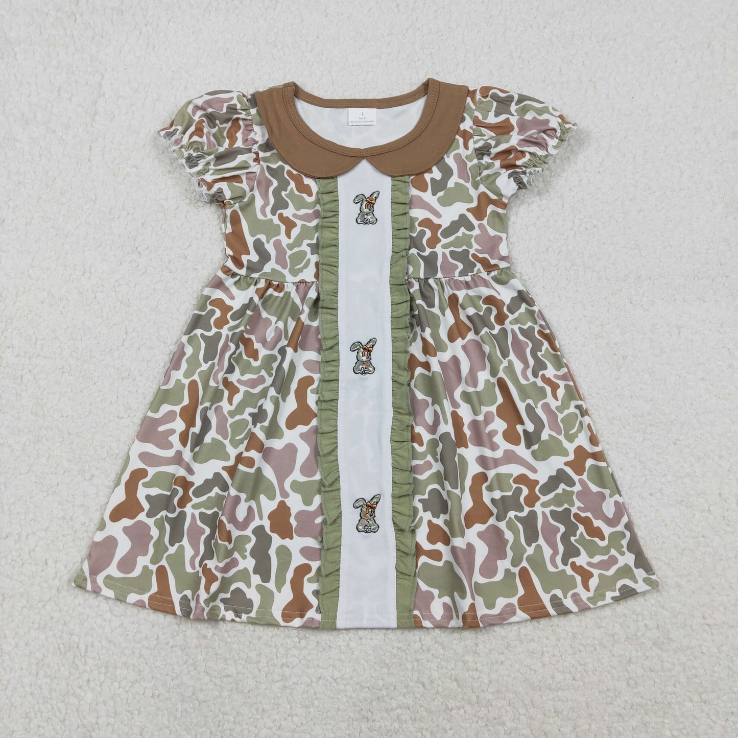 GSD2852 Camo Embroidery Easter rabbit girl summer dress 202511 RTS