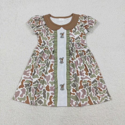 GSD2852 Camo Embroidery Easter rabbit girl summer dress 202511 RTS