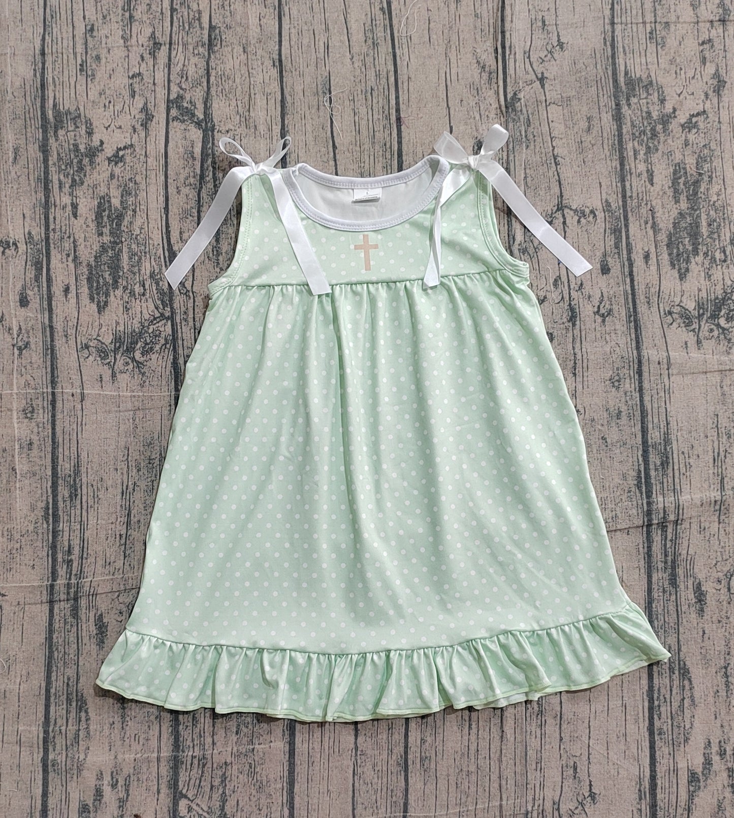 GSD2860 Easter cross flowers girl  dress 202603 preorder