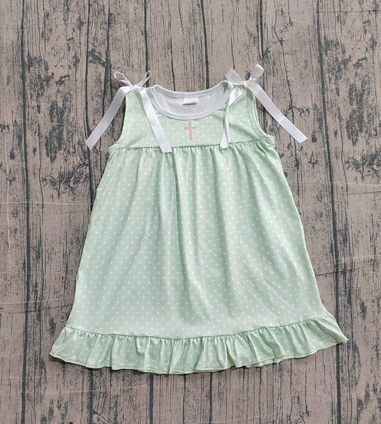 GSD2860 Easter cross flowers girl  dress 202603 preorder