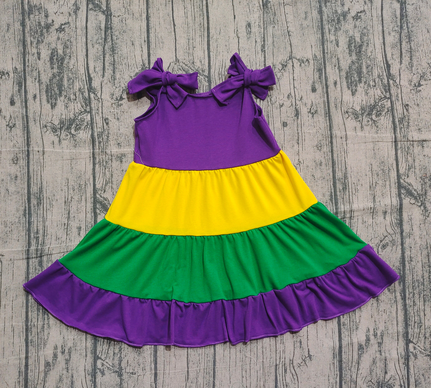 GSD2888 Mardi Gras bow girl summer dress 202511 preorder