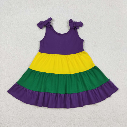 GSD2888 Mardi Gras bow girl summer dress 202512 RTS