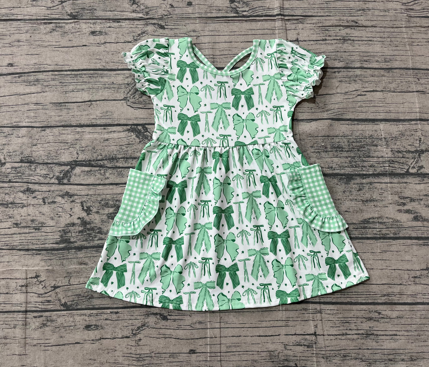 GSD2903 bow green girl summer dress 202511 preorder