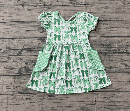 GSD2903 bow green girl summer dress 202511 preorder
