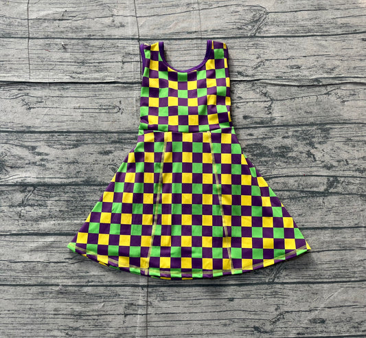 GSD2946 preorder checkerboard  YOGA Mardi Gras girl  dress 202511