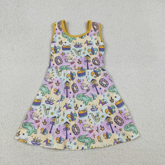 GSD2949 Dinosaur  YOGA Mardi Gras girl  dress 202512 RTS