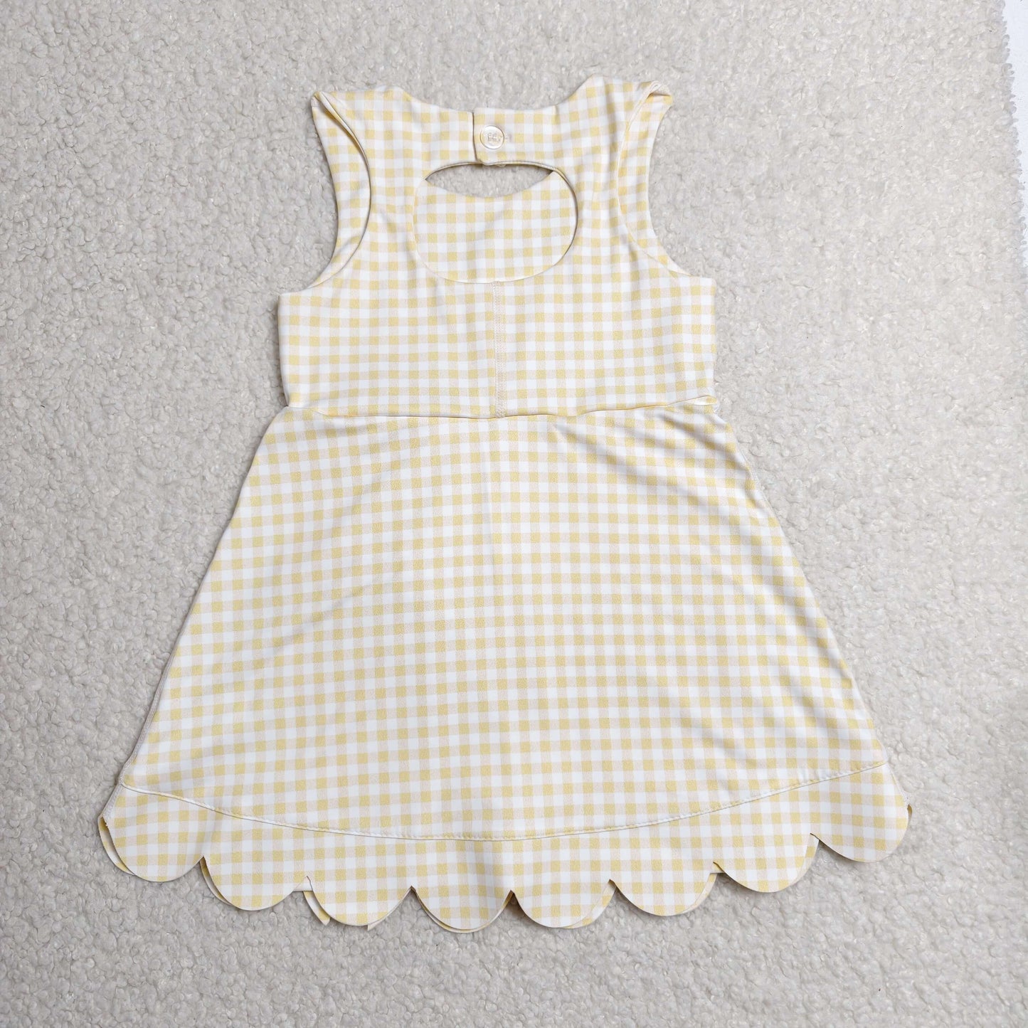 GSD3027 yellow checkboard bow yoga GIRL summer outfit 202607 RTS