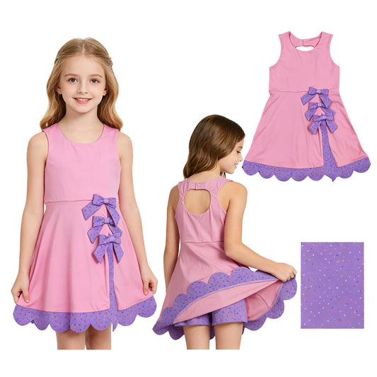 GSD3028 bow pink yoga GIRL summer outfit 202605 RTS
