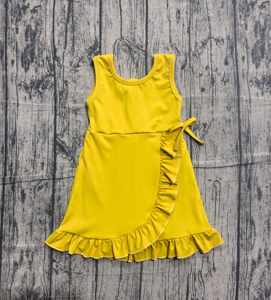 GSD3031 YOGA yellow ruffle  girl  dress 202605 preorder