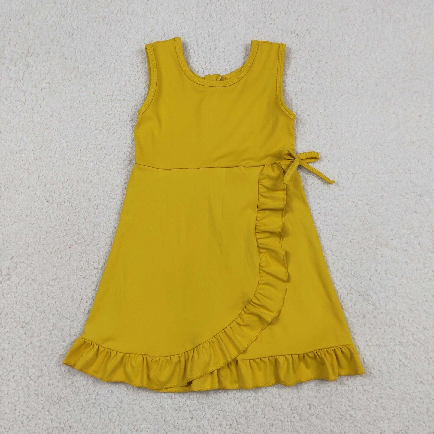 GSD3031 YOGA yellow ruffle  girl  dress 202607 RTS