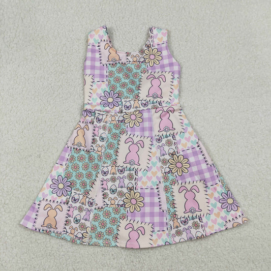 GSD3051  YOGA flower Easter Bunny girl  dress 202512 RTS