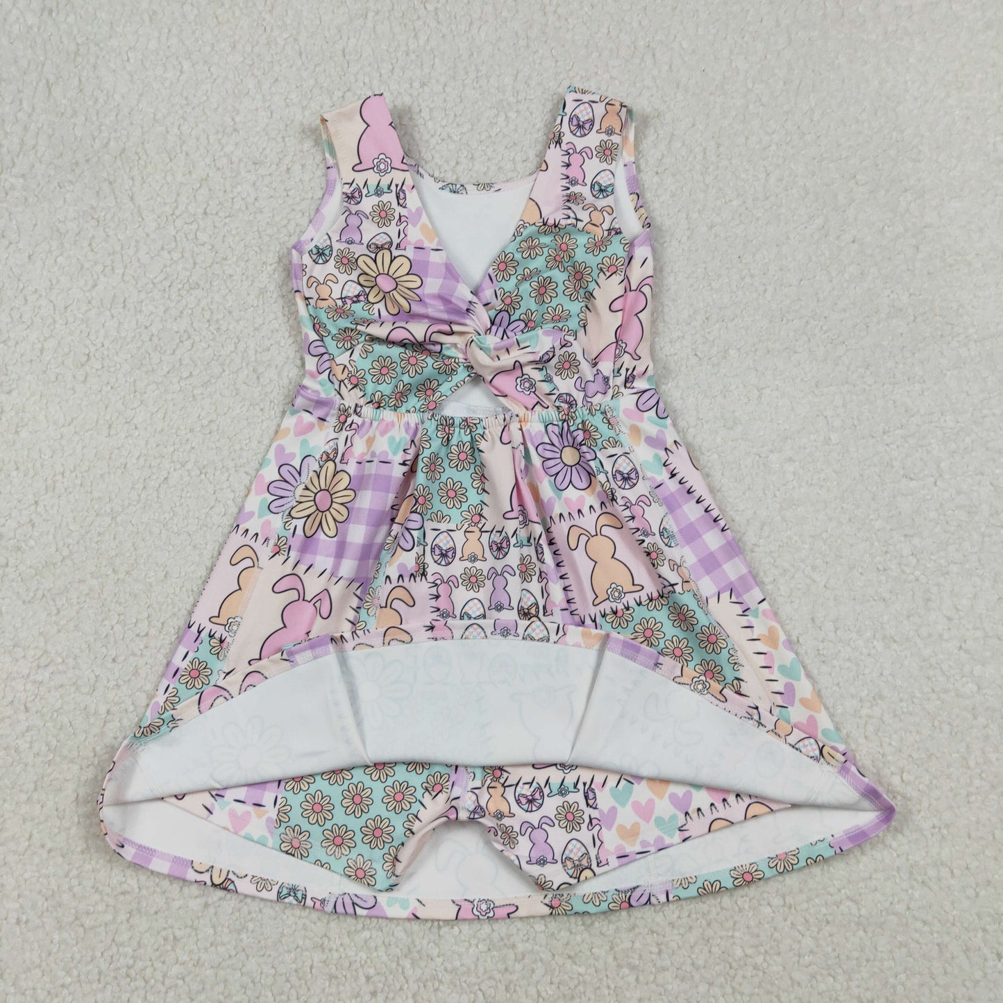 GSD3051  YOGA flower Easter Bunny girl  dress 202512 RTS