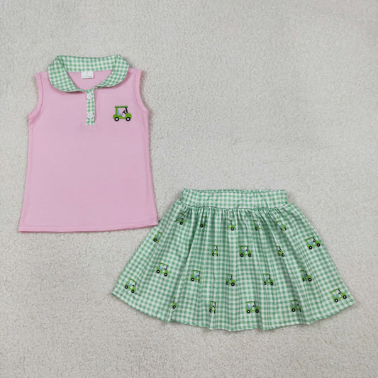 GSD3120 golf embroidery  girl summer dress 202601 RTS