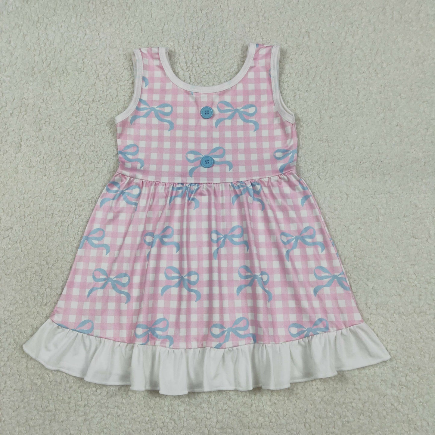 GSD3145 BOW Checkerboard girl summer dress 202512
