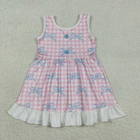 GSD3145 BOW Checkerboard girl summer dress 202512
