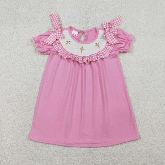 GLP3243 SMOCKED  bow FLOWER  western girl outfit RTS 202512 RTS
