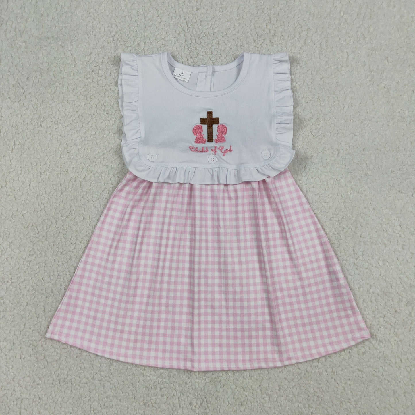 GSD3201 embroidery cross Easter girl  dress 202604 RTS