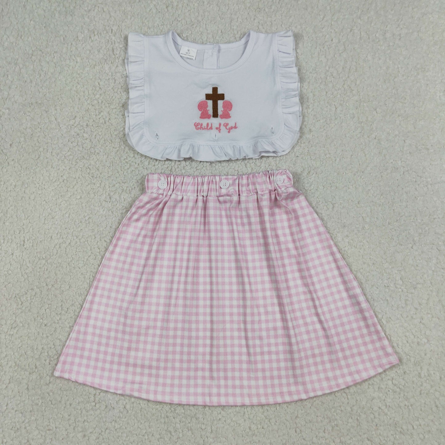 GSD3201 embroidery cross Easter girl  dress 202604 RTS