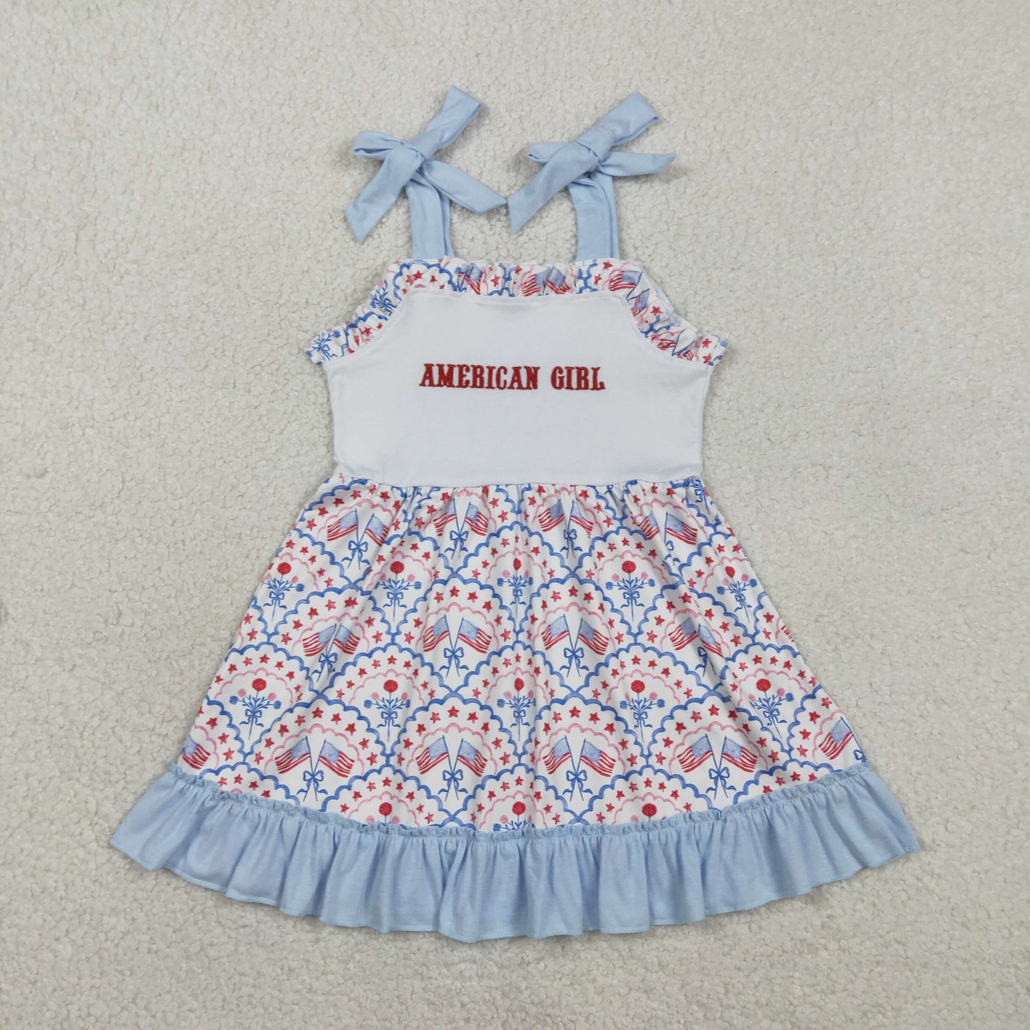 GSD3239 embroidery American girl  dress 202601 RTS