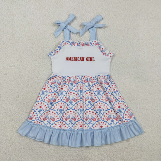 GSD3239 embroidery American girl  dress 202601 RTS