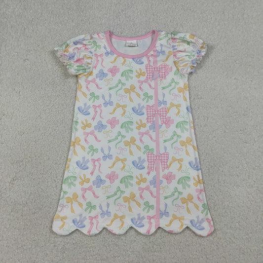 GSD3245 PINK BOW girl dress 202603 RTS