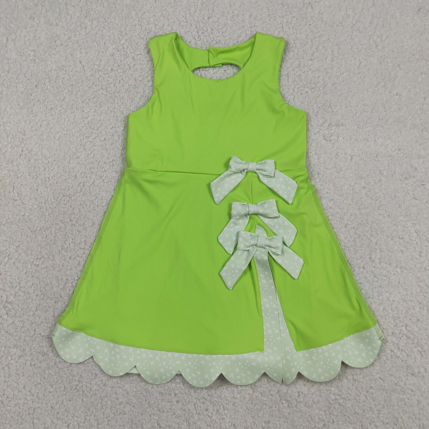 GSD3316 bow yoga green GIRL summer outfit 202605 RTS