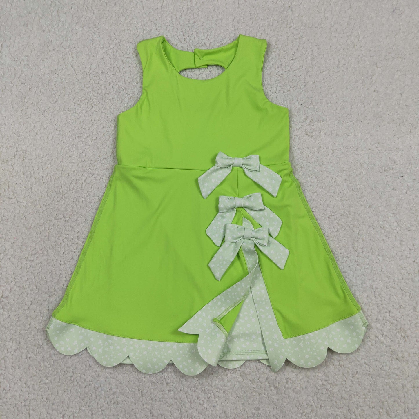 GSD3316 bow yoga green GIRL summer outfit 202605 RTS