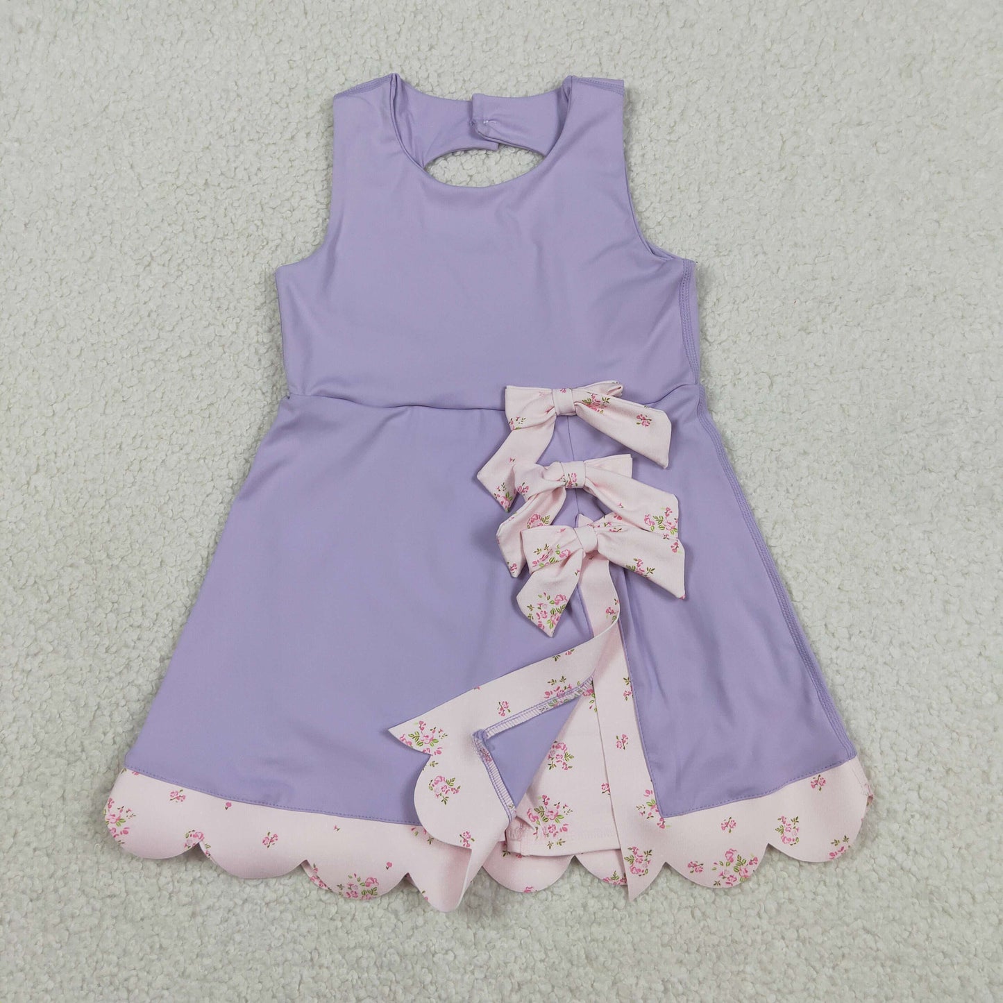 GSD3317  bow yoga purple GIRL summer outfit 202604 RTS