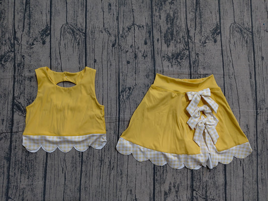 GSD3324  bow yoga yellow GIRL summer outfit 202603  preorder