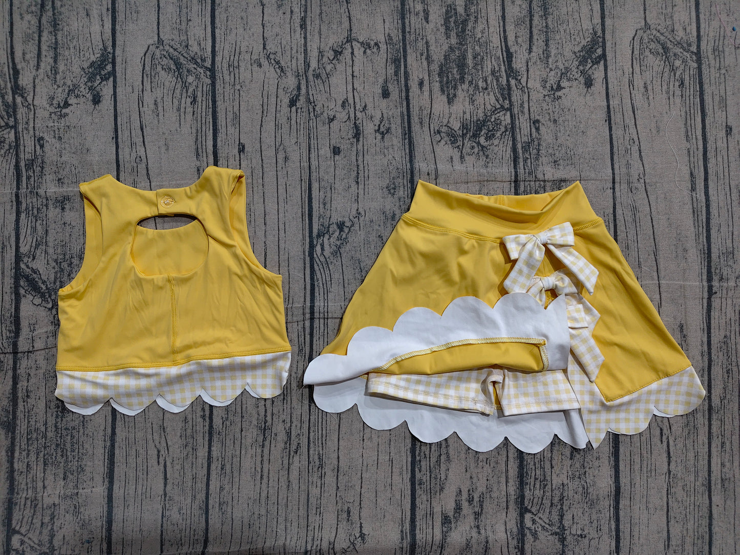 GSD3324  bow yoga yellow GIRL summer outfit 202603  preorder